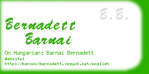 bernadett barnai business card